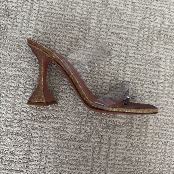 Amina Muaddi Sandal - Size 36 - Metallic/Transparent Glitter - Picture 4 of 8